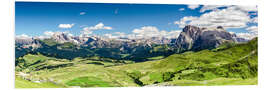 Foam board print Seiser Alm panoramic view, South Tyrol