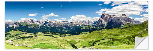 Vinilo para la pared Seiser Alm panoramic view, South Tyrol