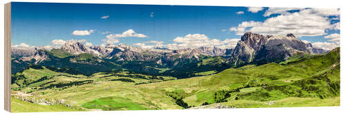 Print på træ Seiser Alm panoramic view, South Tyrol