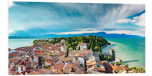 Foam board print Sirmione in Italy, with Lake Garda