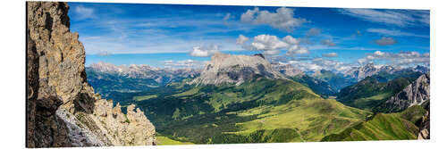 Tableau en aluminium Photo panoramique de l'Alpe de Siusi, Dolomites