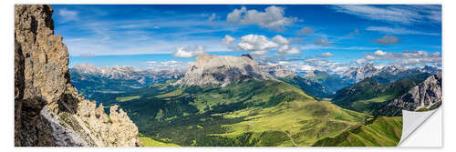 Selvklæbende plakat The Dolomites in South Tyrol, panoramic view