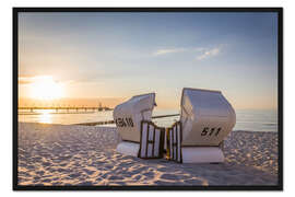 Gerahmter Kunstdruck Strandkorb Idylle an der Ostsee