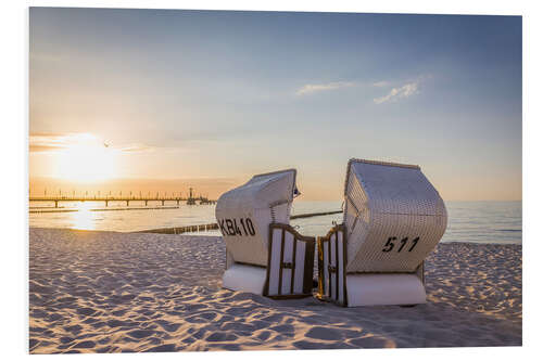 Tableau en PVC Chaises de plage au bord de la mer Baltique