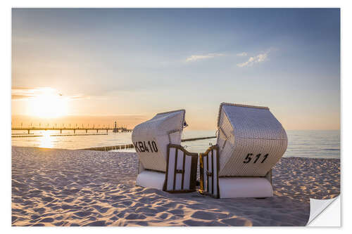 Wandsticker Strandkorb Idylle an der Ostsee