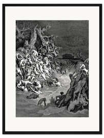 Gerahmter Kunstdruck Die Welt wird von Wasser zerstört