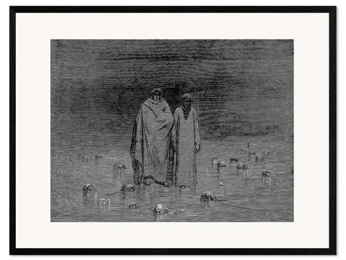 Gerahmter Kunstdruck Das Inferno, Canto 32