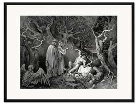 Gerahmter Kunstdruck Das Inferno, Canto 13