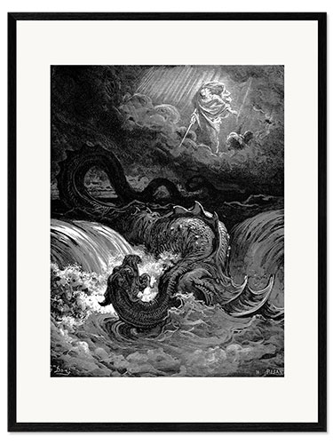 Kehystetty taidepainatus Marduk slaying Tiamat