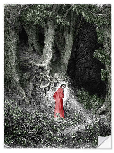 Wandsticker Mann im Wald