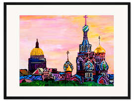 Gerahmter Kunstdruck Sankt Petersburg mit goldenen Kuppeln