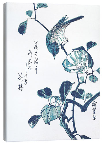 Canvas print Camellia and Bird