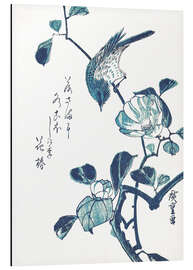 Magnettafel Kamelie und Vogel