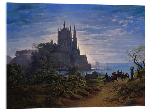 Acrylic print Gothic church on a cliff by the sea