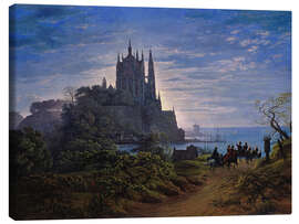 Canvas-taulu Gothic church on a cliff by the sea