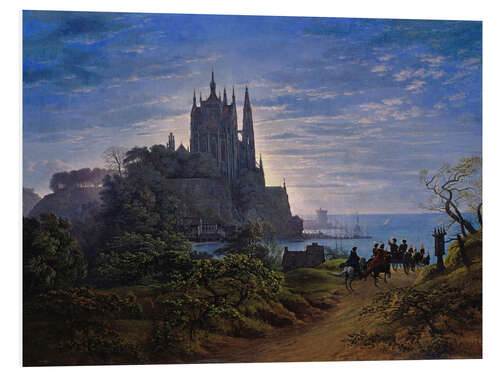 Foam board print Gothic church on a cliff by the sea