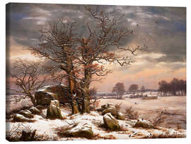 Quadro em tela Megalithic grave in winter