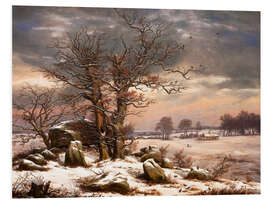 Foam board print Megalithic grave in winter