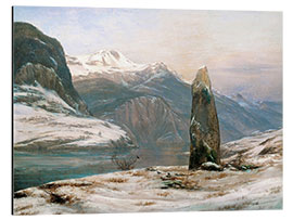 Tableau en aluminium winter at the sognefjord