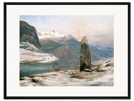 Gerahmter Kunstdruck Winter am Sognefjord