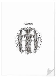 Muursticker Zodiac Gemini - Girl