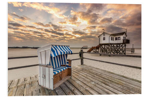 Foam board print Sankt Peter Ording, Baltic Sea in the Morning