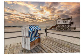 Magnettafel Morgens am Nordsee Strand von Sankt Peter-Ording