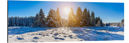 Tableau en aluminium Paysage d'hiver - panorama