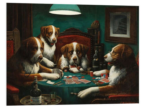 Tableau en PVC Chiens jouant au poker