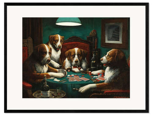 Kehystetty taidepainatus The poker game
