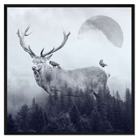 Gerahmter Kunstdruck Deer Autumn