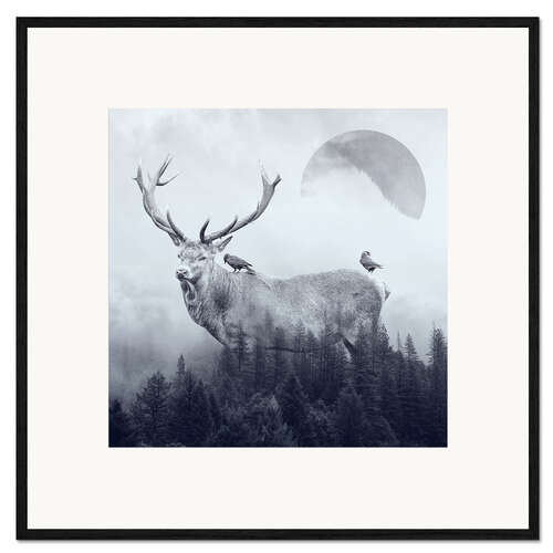 Innrammet kunsttrykk Deer Autumn