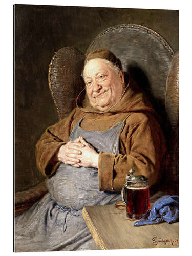 Galleritryck Sitting monk with tankards