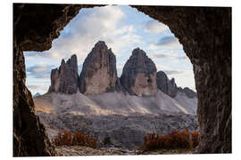 Quadro em PVC Three peaks, Dolomites, South Tyrol