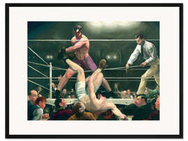 Gerahmter Kunstdruck Dempsey und Firpo