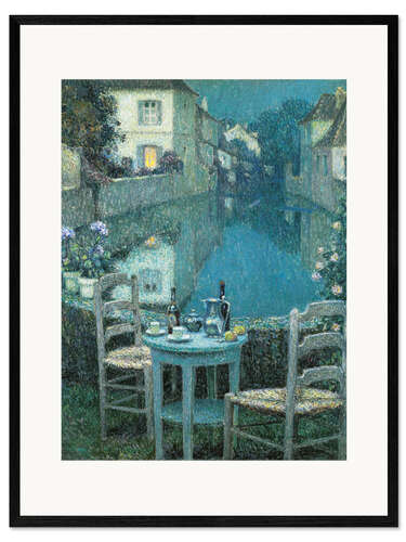 Framed art print Small Table in Evening Dusk