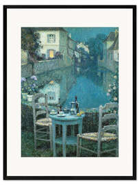 Innrammet kunsttrykk Small Table in Evening Dusk