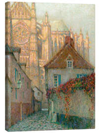 Canvas print Cathedral of Beauvais in the sunset