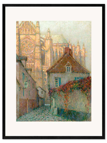 Plakat artystyczny premium w ramie Cathedral of Beauvais in the sunset