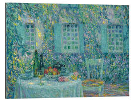 Magnettafel Tisch in der Sonne zwischen Blättern