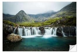 Selvklebende plakat The Fairy Pools, Glen Brittle, Skye, Scotland