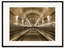 Gerahmter Kunstdruck Famous Elbtunnel, Hamburg, Deutschland
