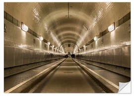 Selvklebende plakat Famous Elbtunnel, Hamburg, Germany