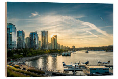 Wood print Vancouver Harbour Flight Center