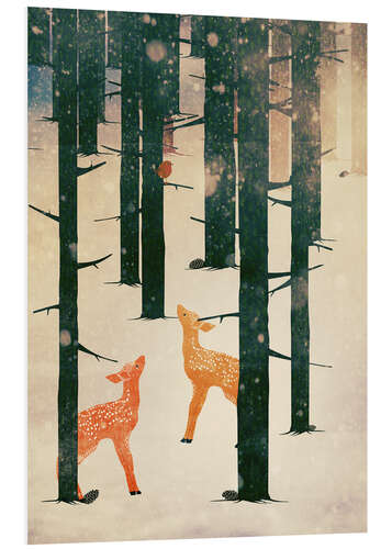 Foam board print Winter Deer