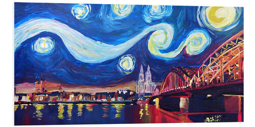 PVC-tavla Starry Night in Cologne - Van Gogh inspirations