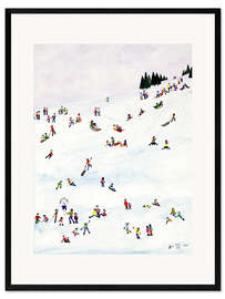 Impression artistique encadrée Luge ou pas, 1990