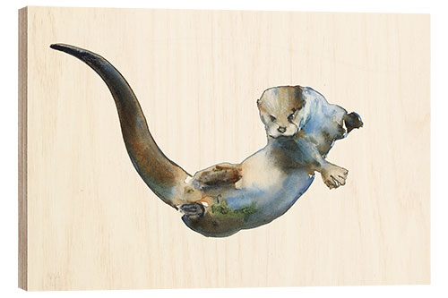 Wood print Floating Otter