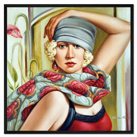 Gerahmter Kunstdruck Grauer Glockenhut