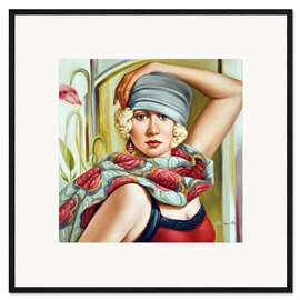 Plakat artystyczny premium w ramie Gray bell hat